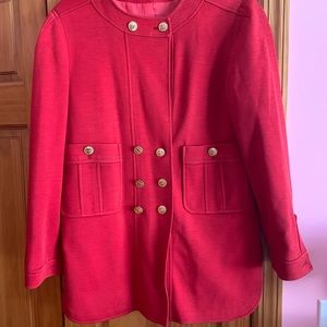 Authentic Vintage Chanel jacket- red with gold buttons- relined on the inside